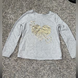 Cat & Jack Grey long sleeve heart shirt. Toddler size 5T